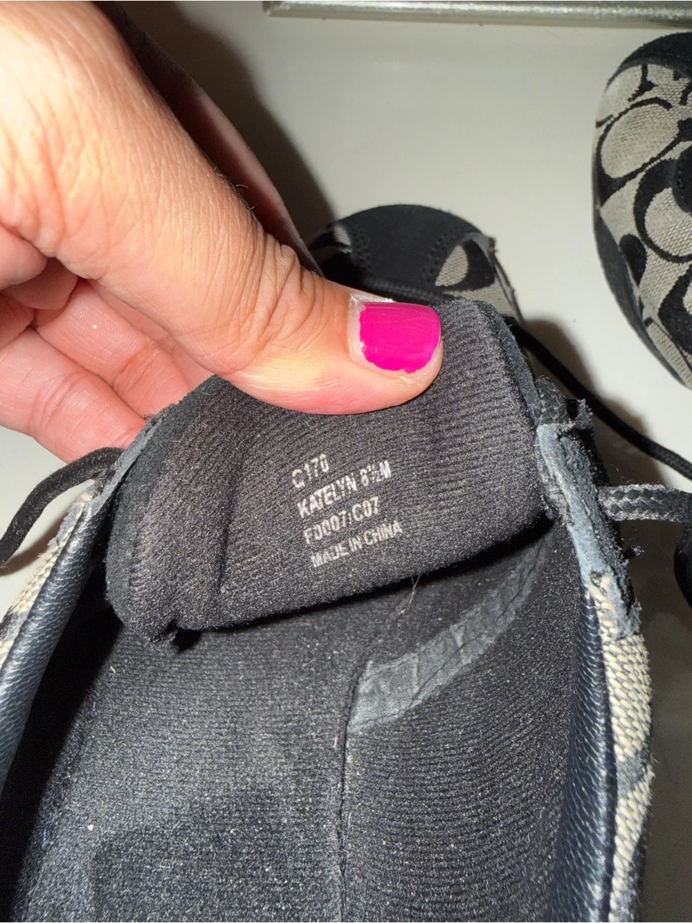 Coach Black and Beige Signature Logo Lace-Up Sneakers - Picture 5 of 6
